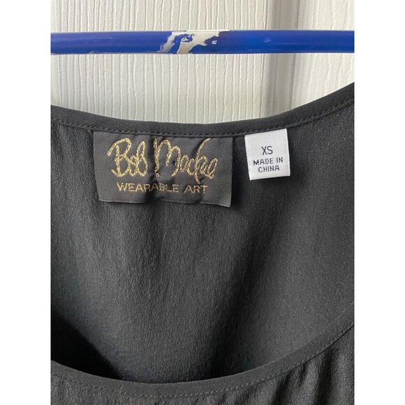 Bob Mackie Silk Shell Tank Top Womens Xtra Small Black Capsule Layering Basic - Picture 2 of 5